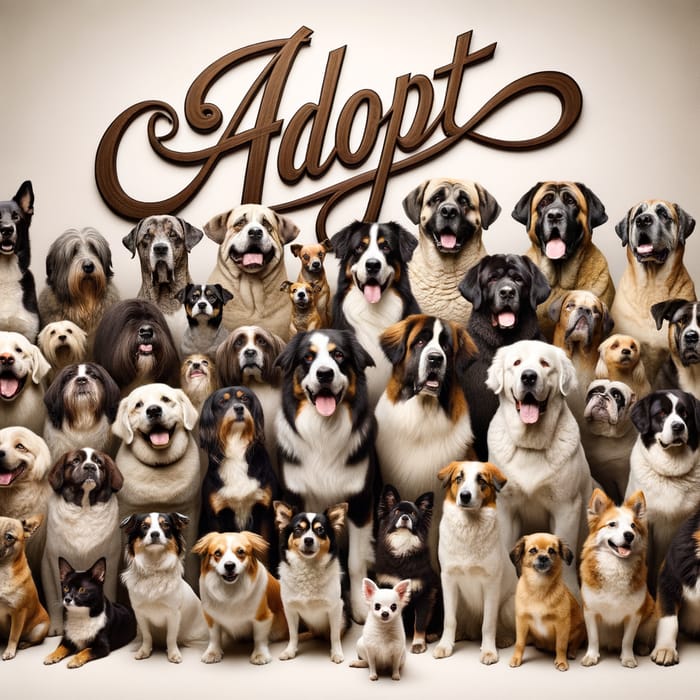 Convivial Dogs Photo Session | Striking 'Adopt' Message