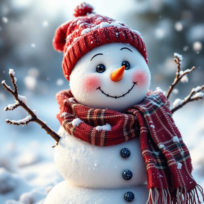 Realistic Snowman with Scarf | Winter Decor Ideas