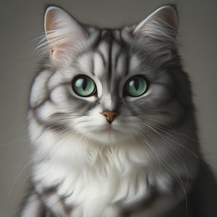 Adorable Green-Eyed Domestic Cat