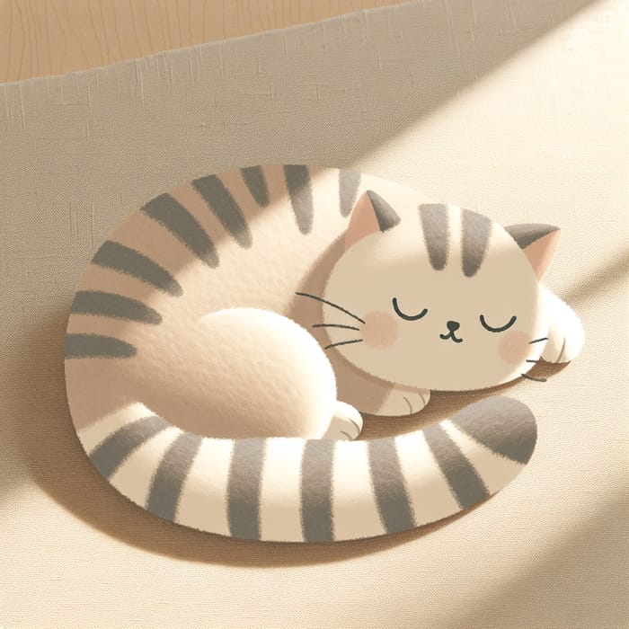 Cat Napping: Tranquil Minimalist Scene