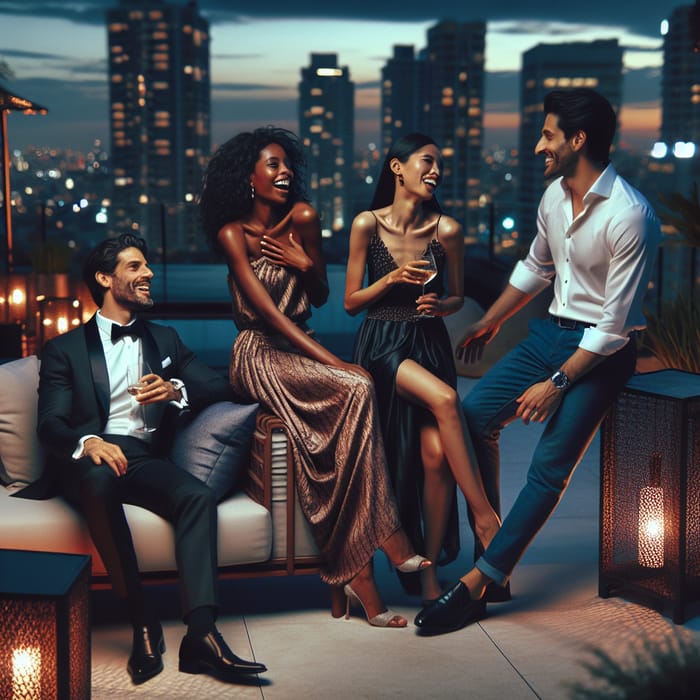 Elegant Urban Rooftop Gathering - Elegant Vibes with Diverse Friends