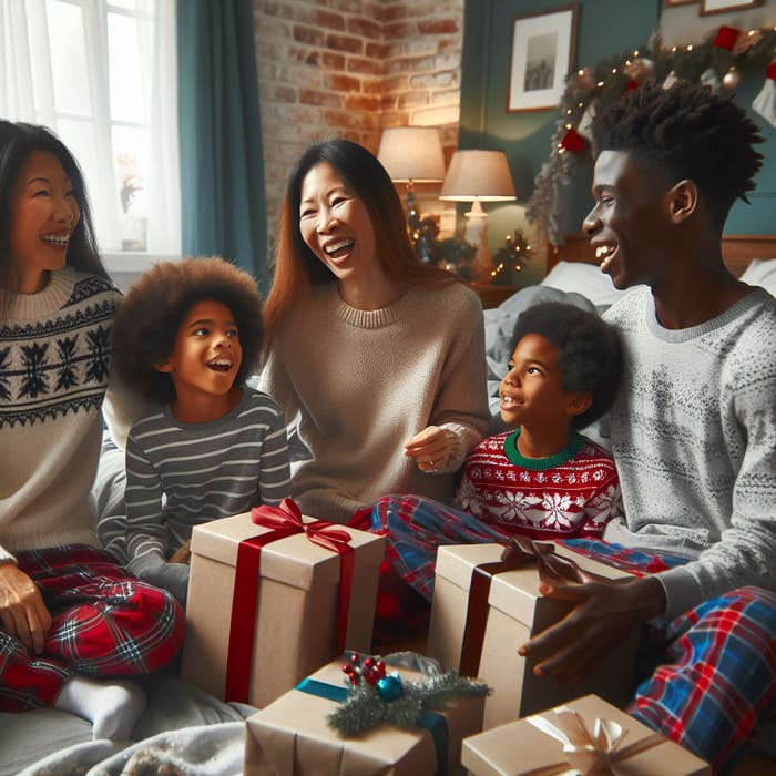 Family Christmas Celebration in the Cozy Mother's Room