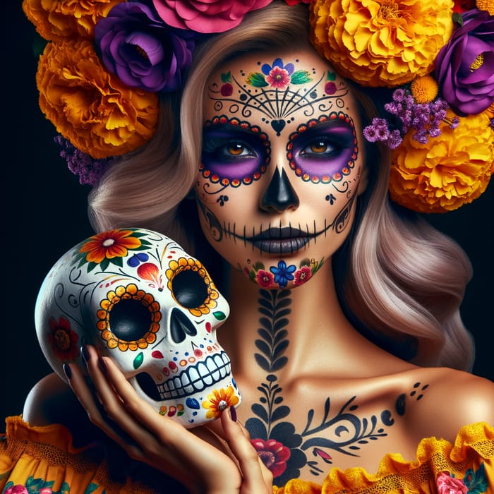 Beautiful Day of the Dead Woman Celebration | Hispanic Tradition