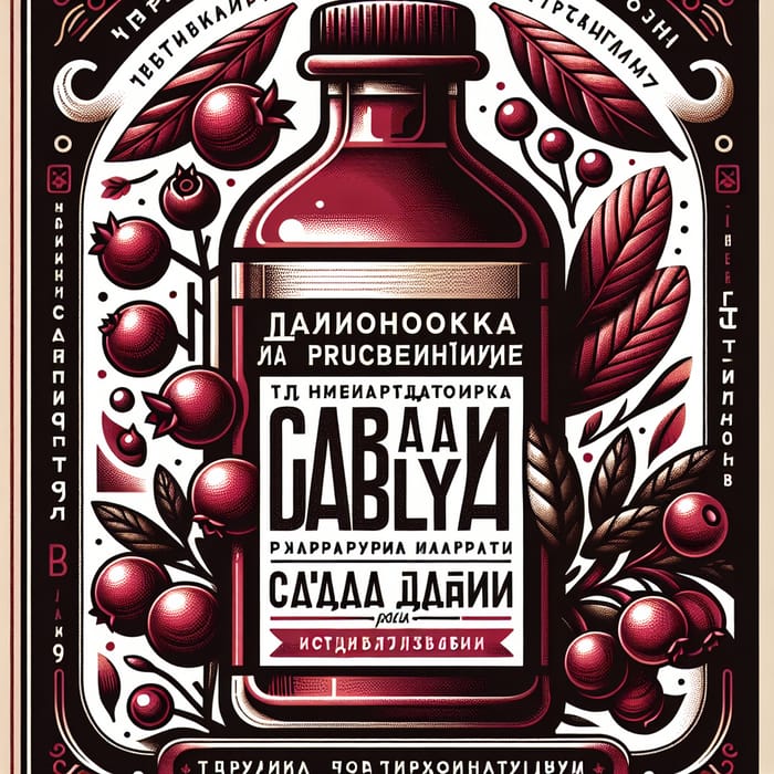 Premium Lingonberry & Sagan Dalya Tincture Label Design