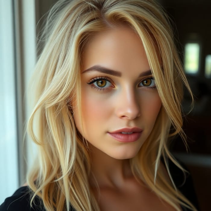 Blonde Haired Woman with Brown Eyes - Stunning Portrait