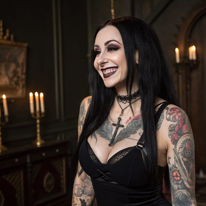 Confident Goth Woman: Unique Style and Presence Confident Goth Woman: Unique Style and Presence