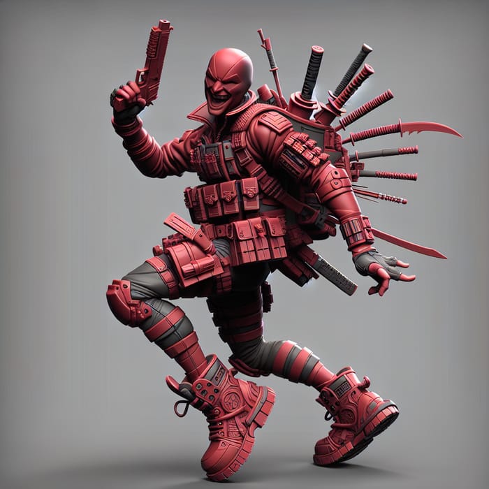 Highly Detailed 3D Printable Deadpool Model | Pose, Suit & Weapons