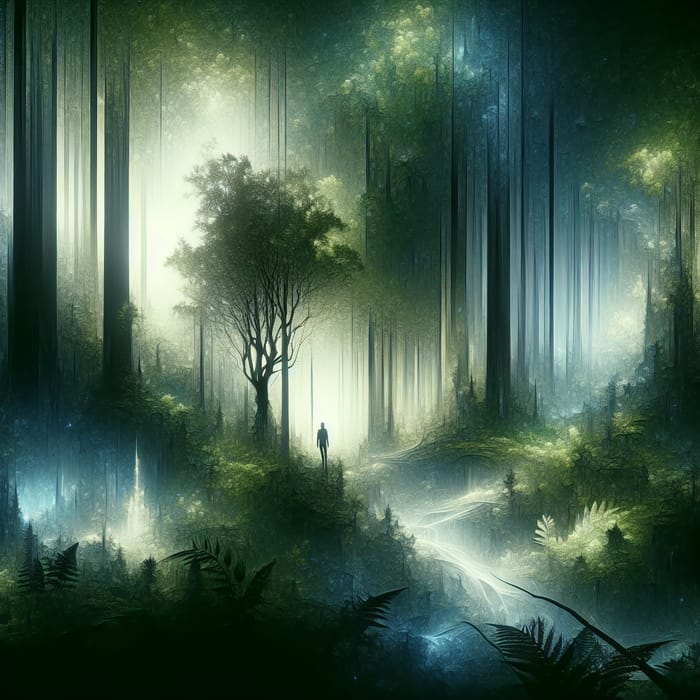 Enchanting Forest Mystique | Solitary Figure Aura