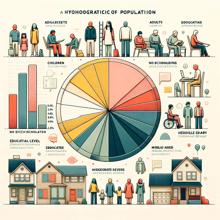 Key Characteristics of Hypothetical Population: Age Groups, Education Levels & Socio-Economic Status