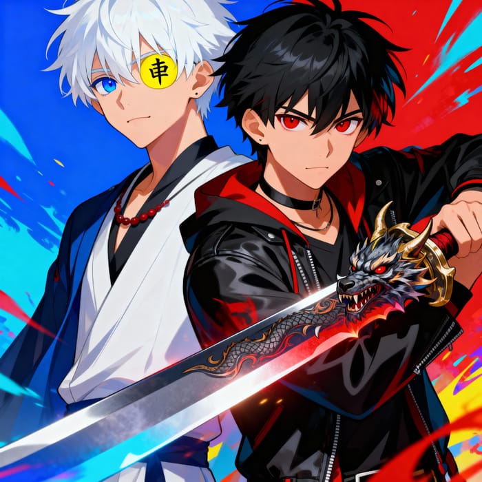 Anime Characters: Arturo and Jack in Epic Battle Anime Characters: Arturo and Jack in Epic Battle
