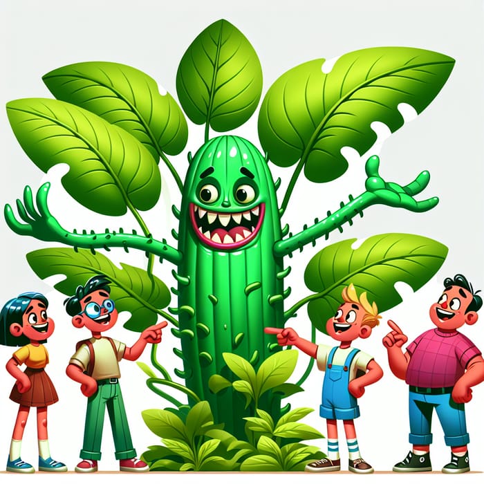 Cartoon Characters with Cannabis - Humorous Plant Encounter