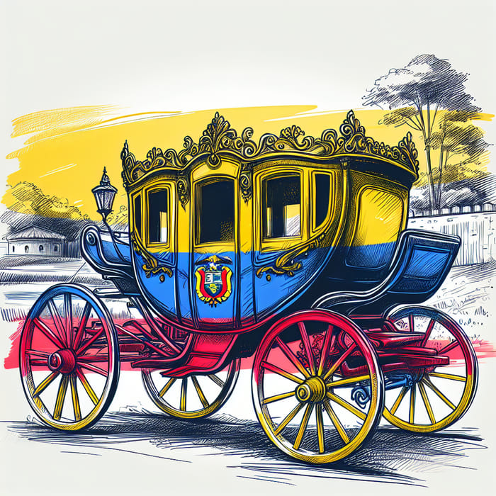 Colombian Flag Carriage Sketch for Inspiration