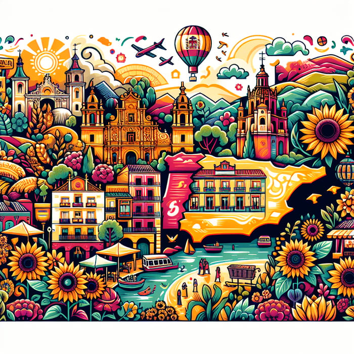 Vibrant & Colorful Illustration of Spain | Diverse Culture & Landscape