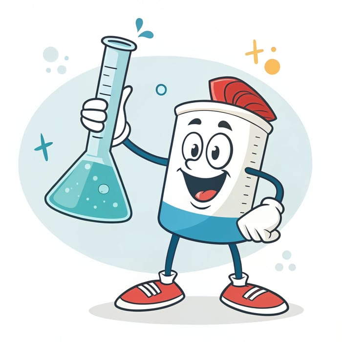 Friendly Chemical Mascot - Smiley Tube Character