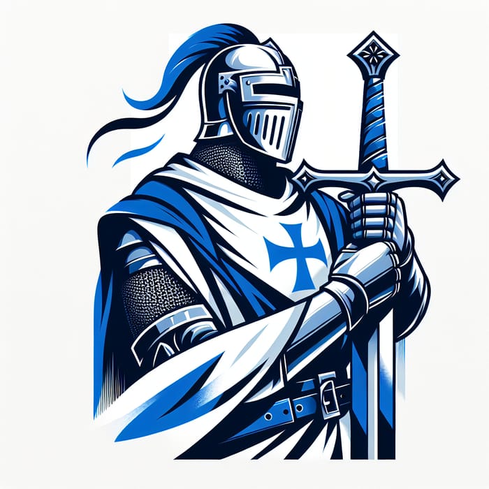 Bold Crusader Soldier Vector Art - Digital Fantasy