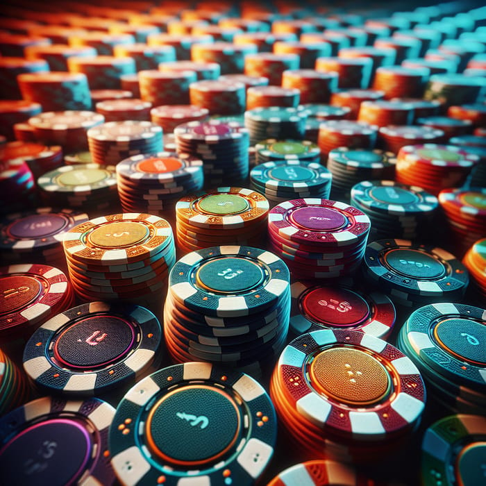 Stunning Close-Up of Vibrant Poker Chips