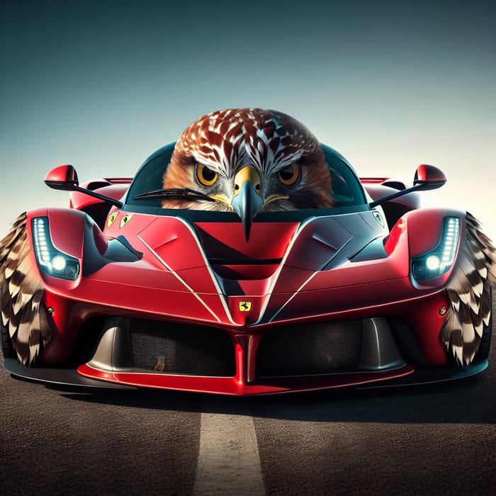 Hawk-Inspired Sports Car with Ferrari Aesthetic Features