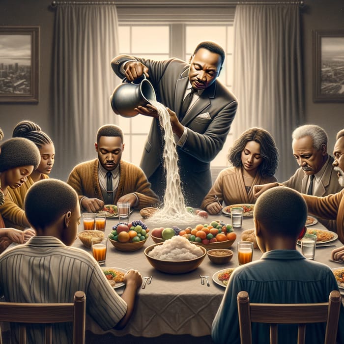 8K Realistic Image: African American Family Celebrating MLK Jr.'s Birthday