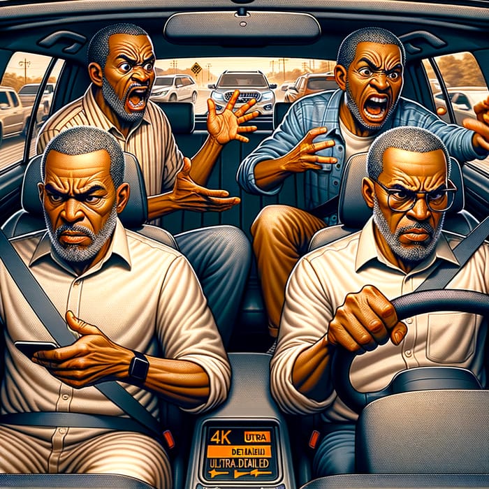 African American Male Generations in Car | 4K Ultra-Detailed Image