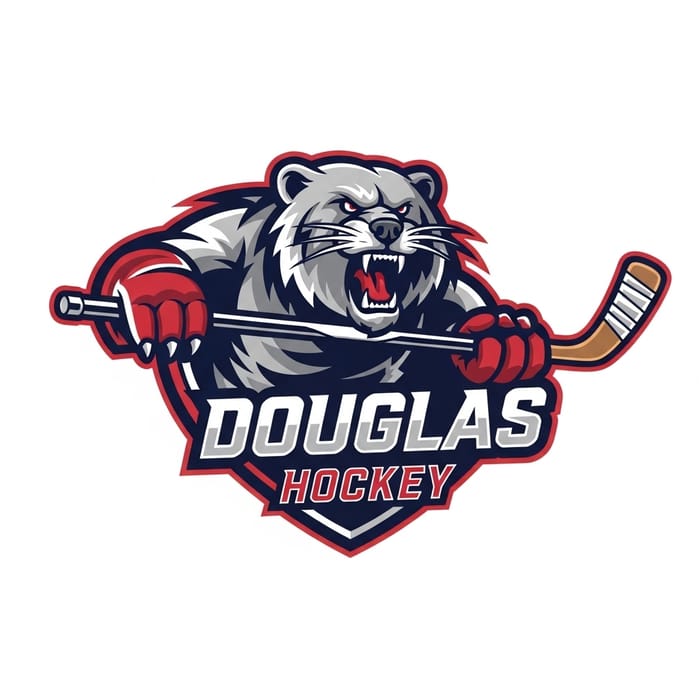 Douglas Hockey Logo - Modern Design with Bearcat Douglas Hockey Logo - Modern Design with Bearcat