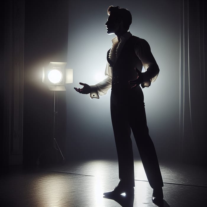 Passionate Male Opera Singer Silhouette | South Asian Descent