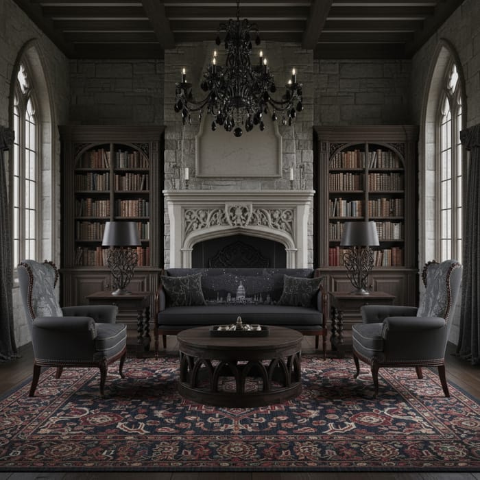 Gothic Style 300 sq ft Sitting Room Design Ideas Gothic Style 300 sq ft Sitting Room Design Ideas