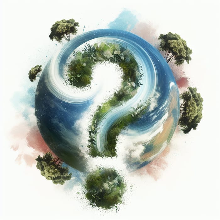 Earth with Question Mark - A Surreal Nature Artwork