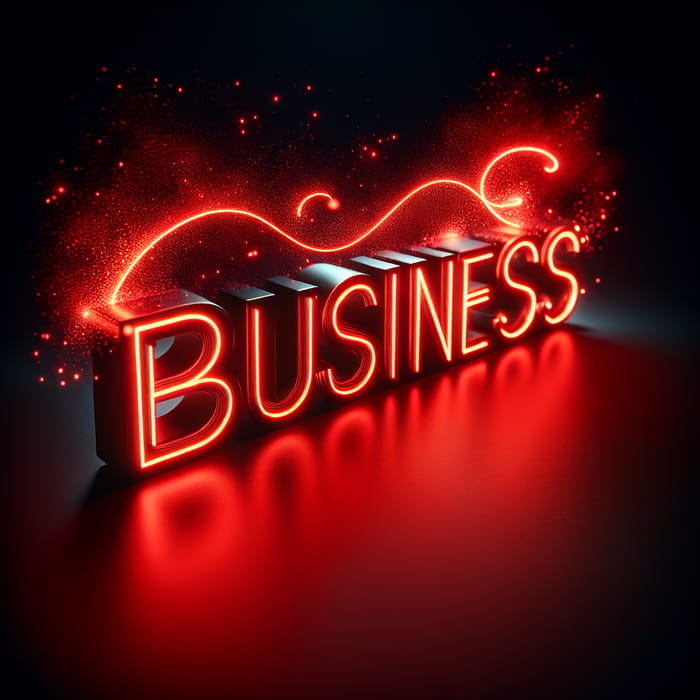 Captivating 'Business' Glow on Dark Background