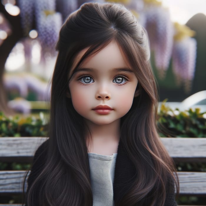 Stunning 5-Year-Old Girl with Elegant Half-Up Hairstyle and Beautiful Eyes