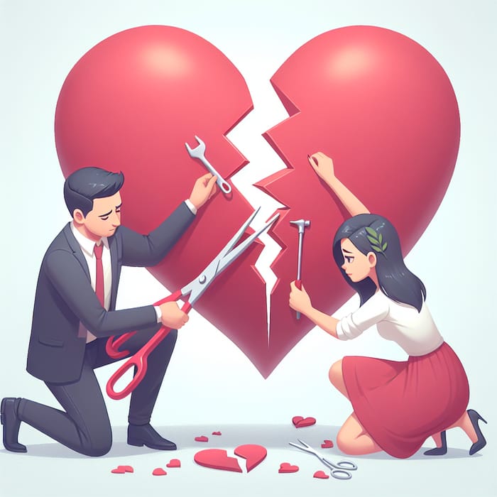 Couple Fixing Broken Heart Together