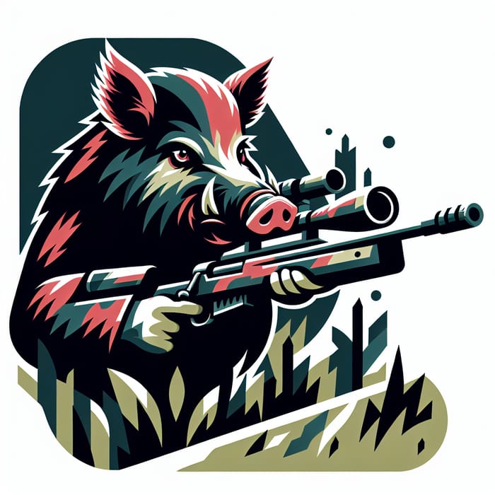 Sniper Wild Boar Vectorized