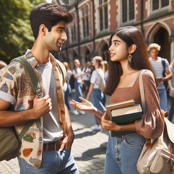 University Students Engage in Friendly Conversation