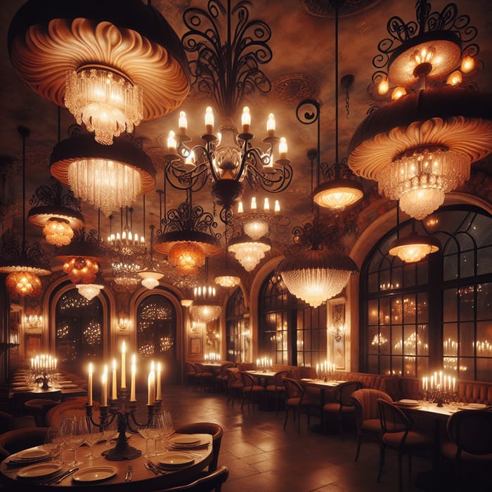 Cozy Italian Trattoria Lighting: Wrought Iron Chandeliers & Pendant Lights