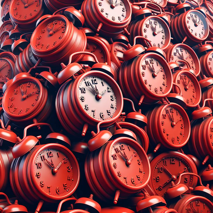 Vibrant Red Alarm Clocks – Uniquely Stacked Designs