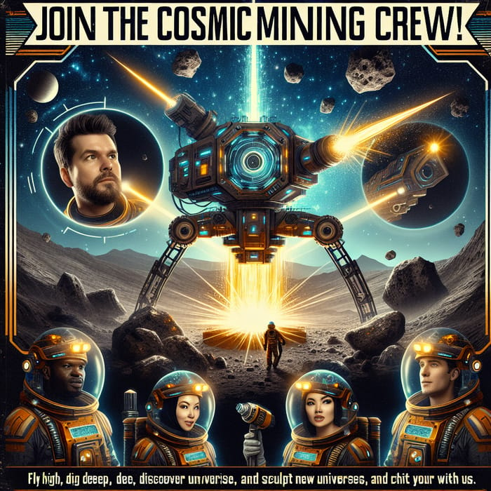 Imaginative Sci-Fi Mining Recruitment Poster