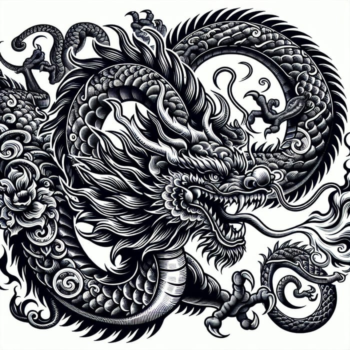 Dragon Chino Tattoo Design | Intricate & Fearsome Artwork