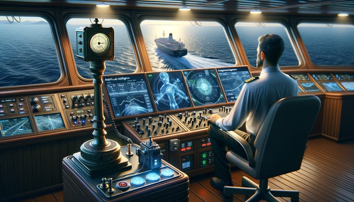 AI-Integrated Autopilot Console on Modern Vessels