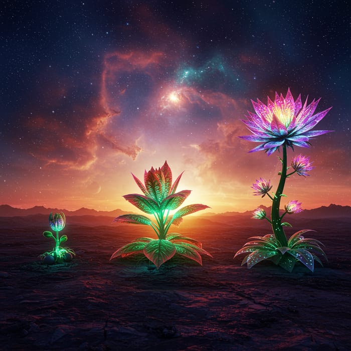 Alien Plants: Three Stages of Growth