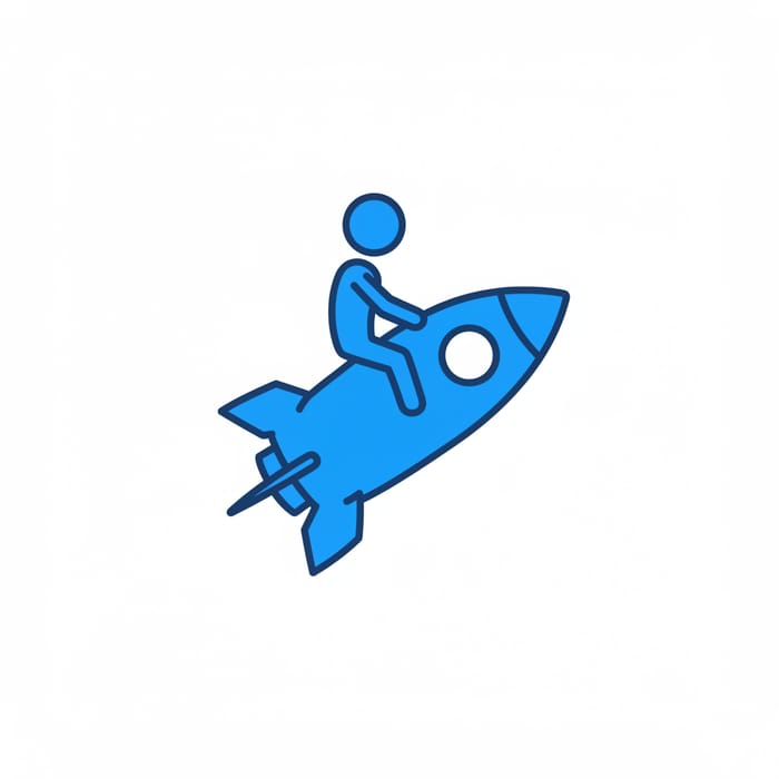 Stick Figure Rocket Icon Design