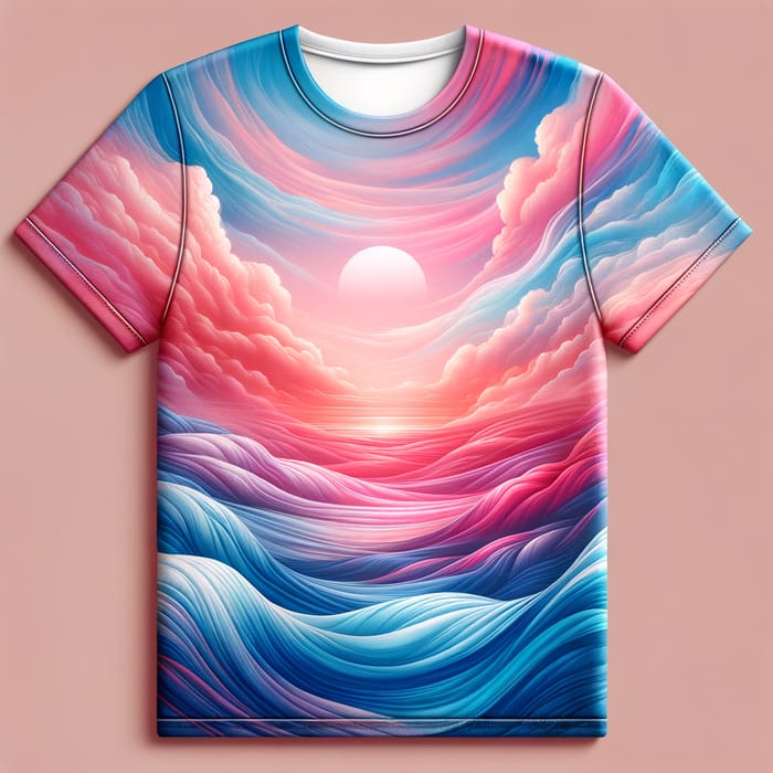 Captivating Pink and Blue Sublimation T-Shirt