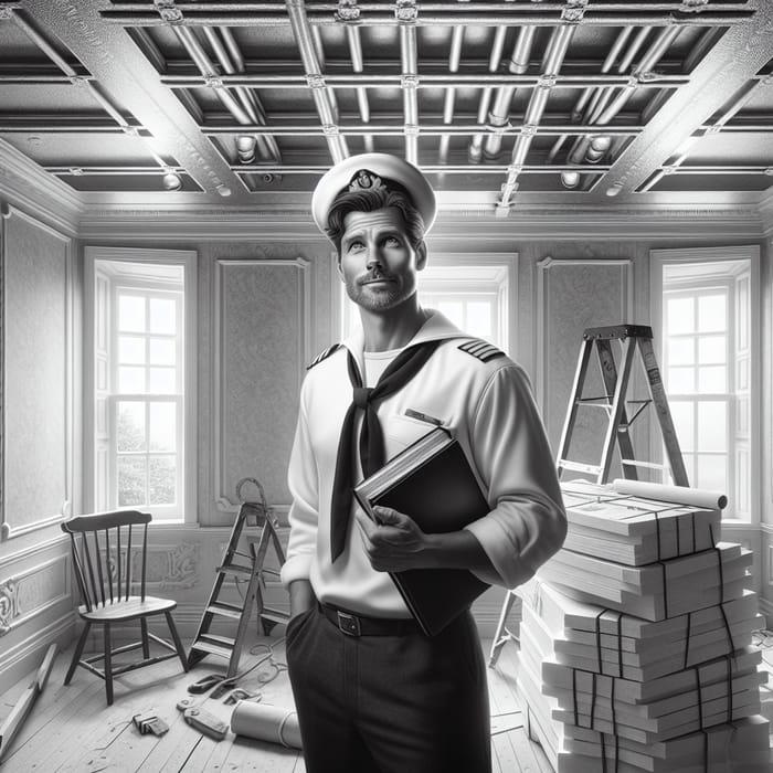 Professional Sailor Observing Renovation Work | Artistic Room Detailing