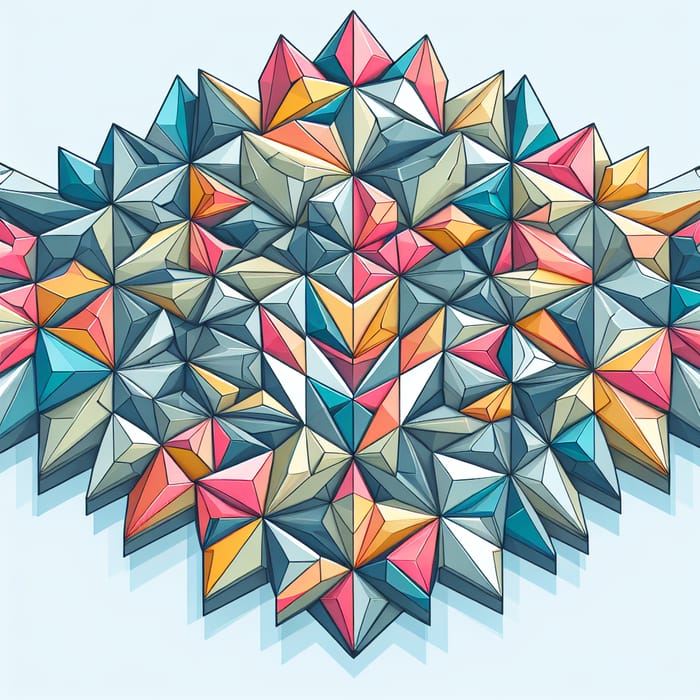 Geometric Origami Surfaces Seamless Pattern Vector Art