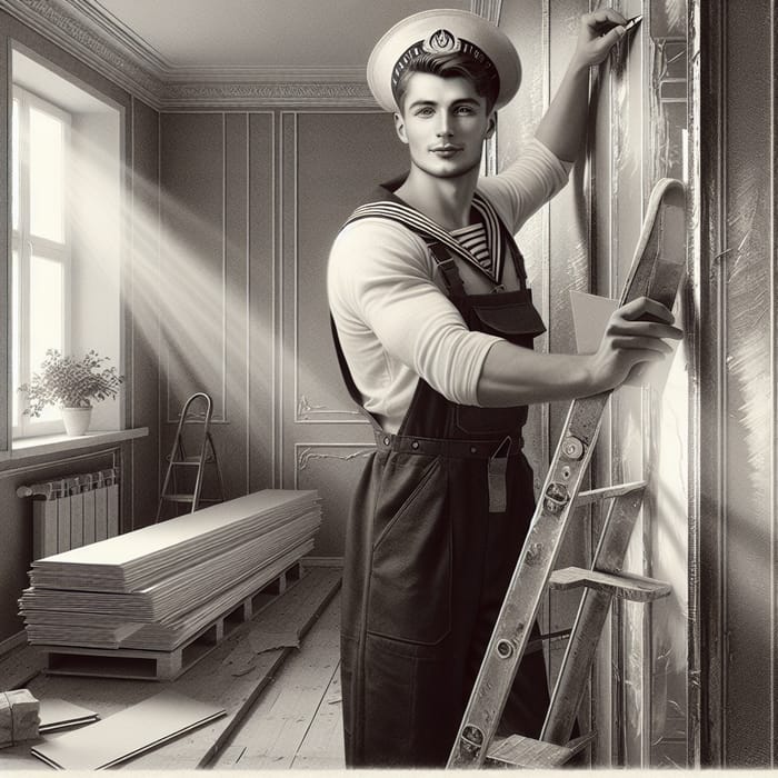 Vintage Sailor Builder in Modern Renovation Scene