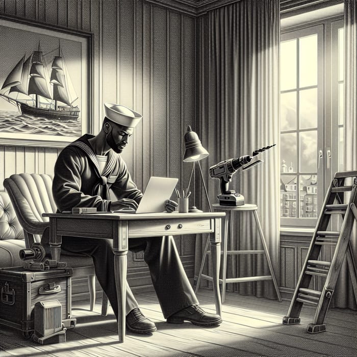 Vintage Sailor Conducting Webinar in Chiaroscuro Room