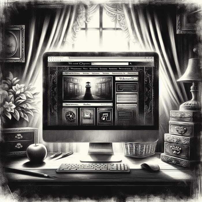 Vintage Black and White Poster - Web Designer's Website Layout