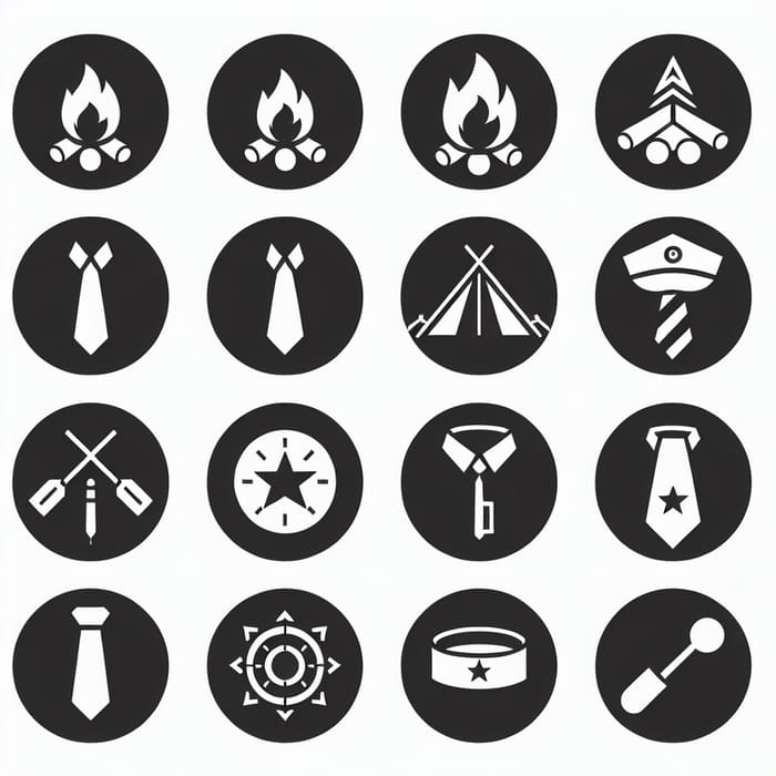 Modern Children's Camp Icons | Geometric Minimalism Design