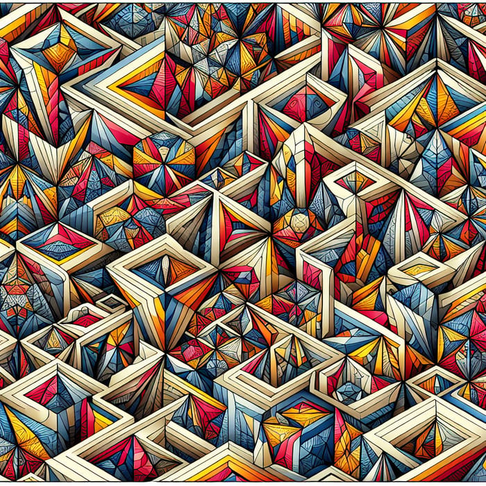 Vibrant Origami Pattern Inspired by M.C. Escher's Abstract Works