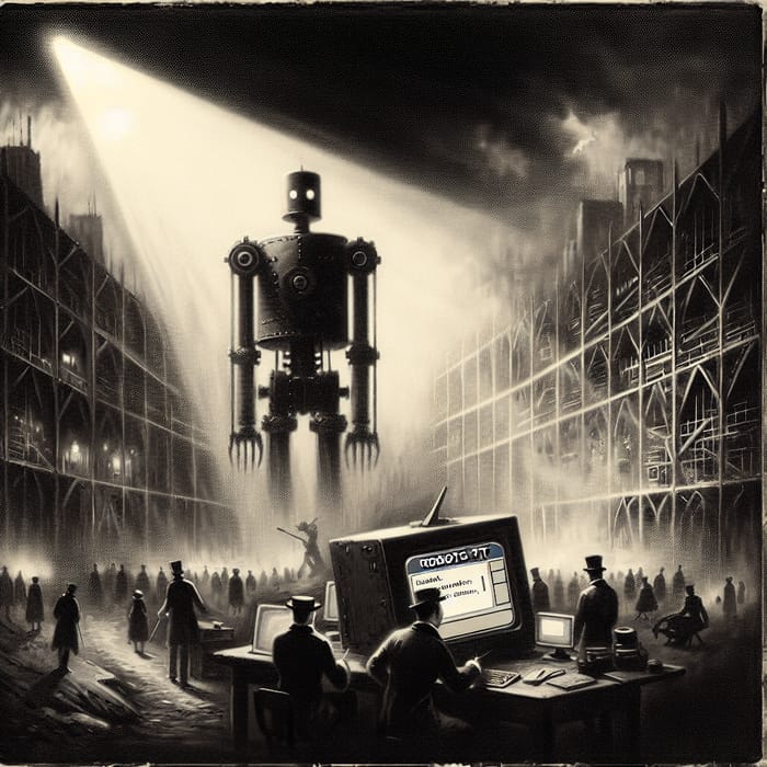 Vintage Black-and-White Robots.txt Setup: Chiaroscuro Digital Art