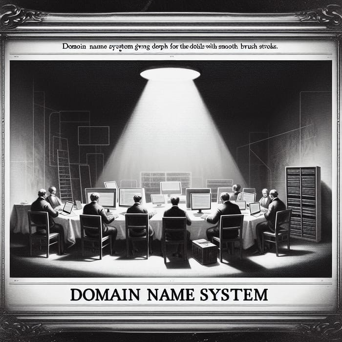 Vintage DNS Setup Poster with Chiaroscuro Lighting