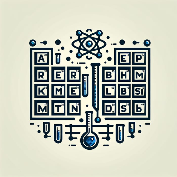 Mendeleev's Periodic Table Logo Design with Chemistry Elements